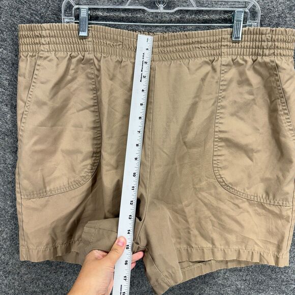 Joan Harper Shorts Women 18 Plus Beige High Rise Chino Pull On Elastic Waist - Picture 4 of 9